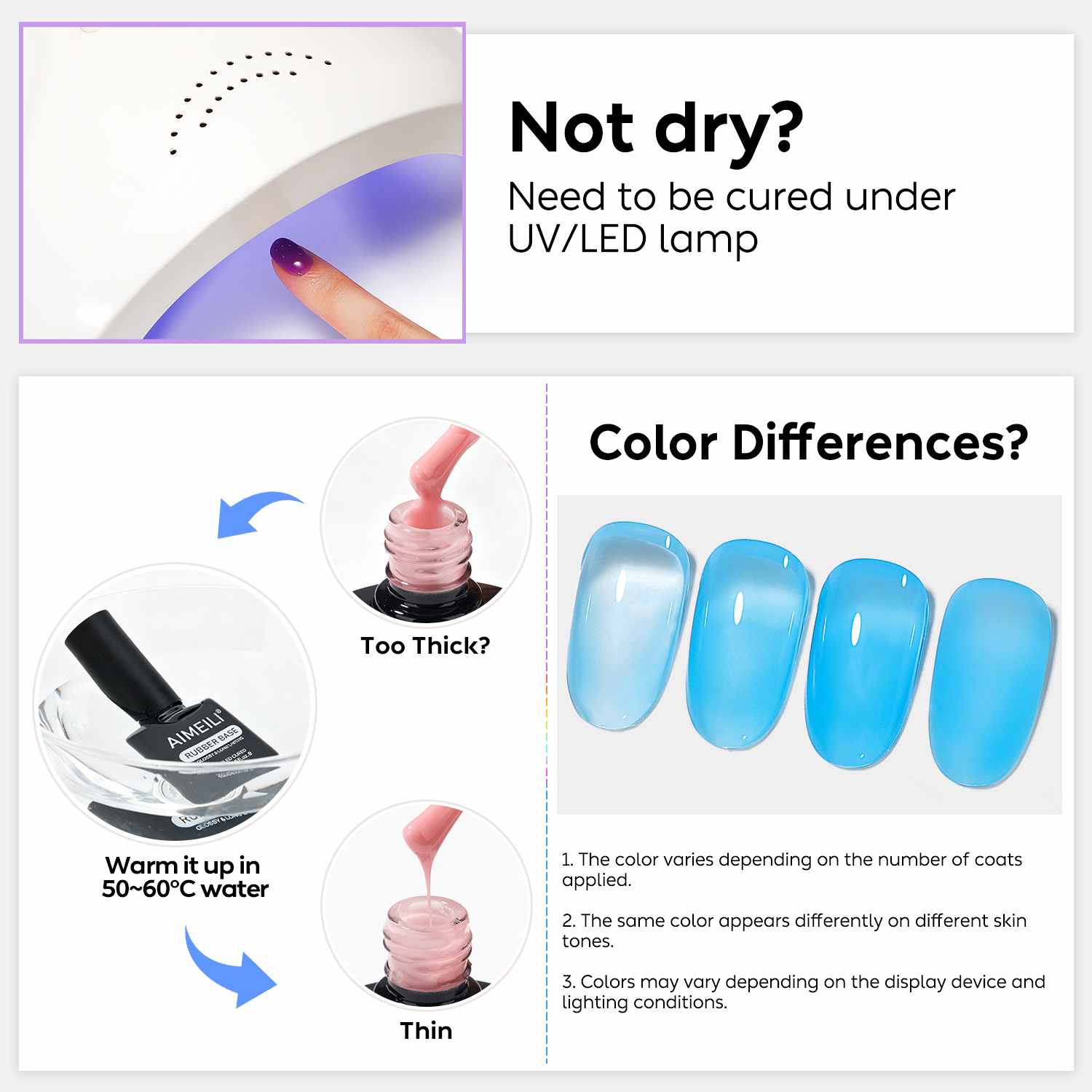 AIMEILI Rubber Base Gel Set – 6 Summer Shades-124