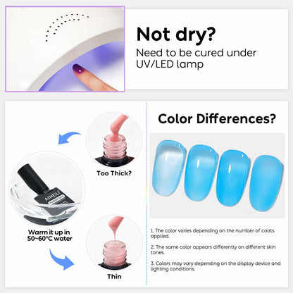 AIMEILI Rubber Base Gel Set – 6 Summer Shades-124