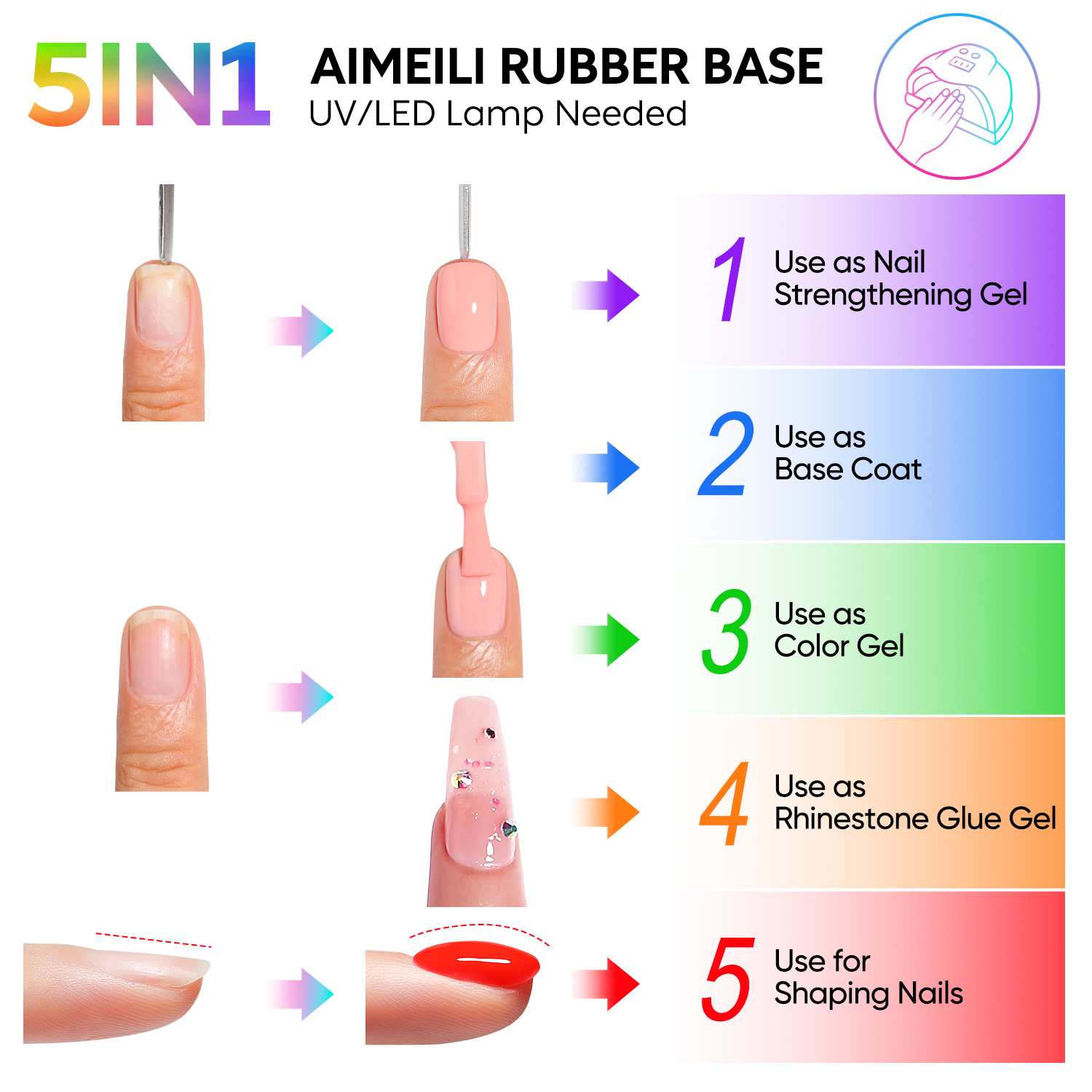 AIMEILI Rubber Base Gel Set – 6 Summer Shades-124