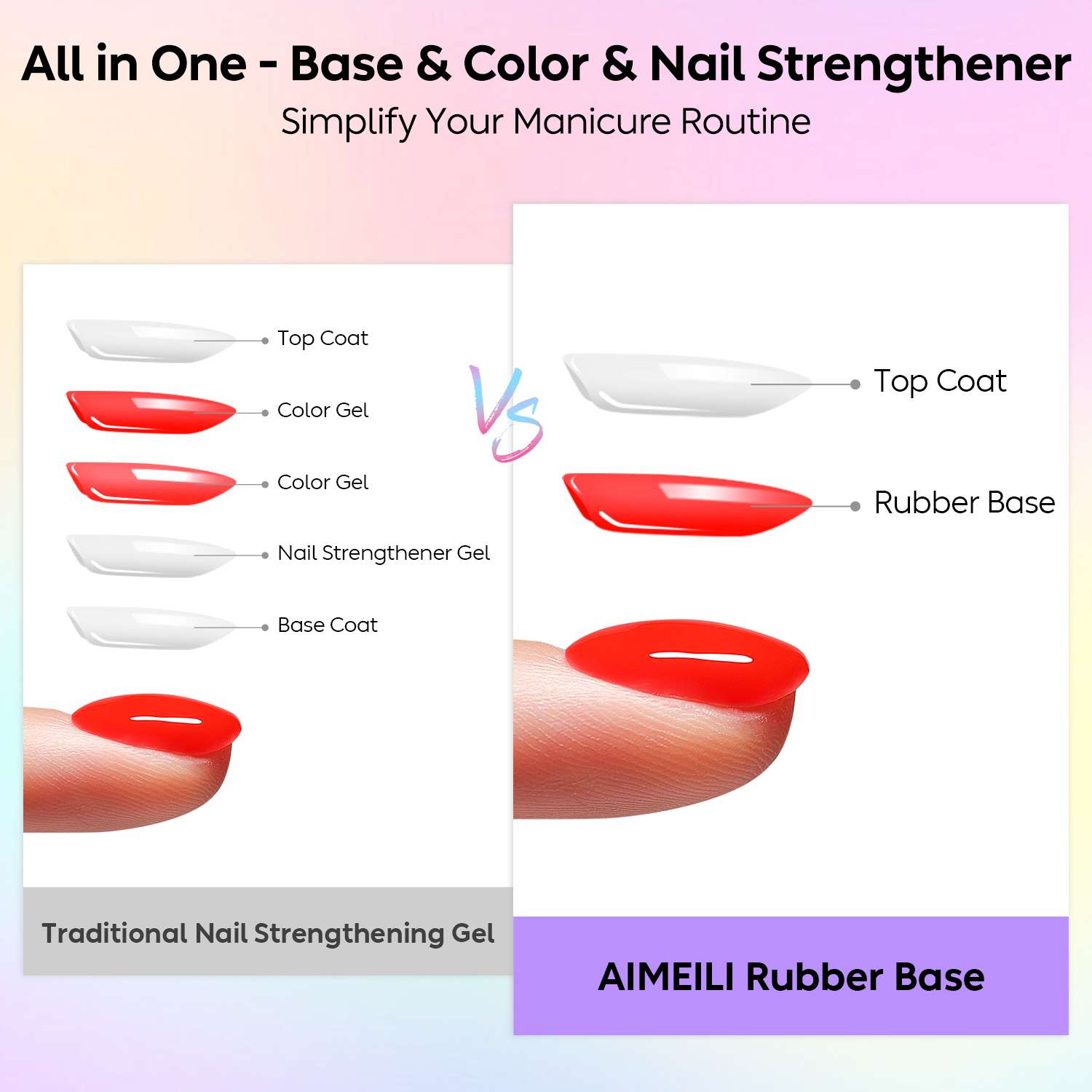 AIMEILI Rubber Base Gel Set – 6 Summer Shades-124