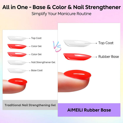 AIMEILI Rubber Base Gel Set – 6 Summer Shades-124