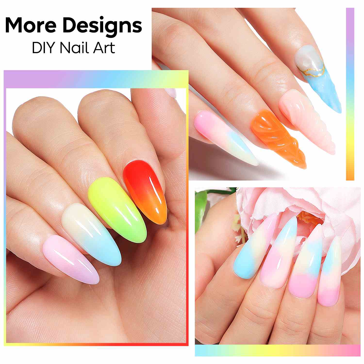AIMEILI Rubber Base Gel Set – 6 Summer Shades-124