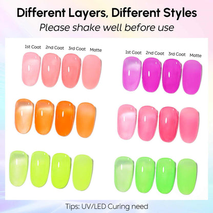 AIMEILI Rubber Base Gel Set – 6 Summer Shades-125