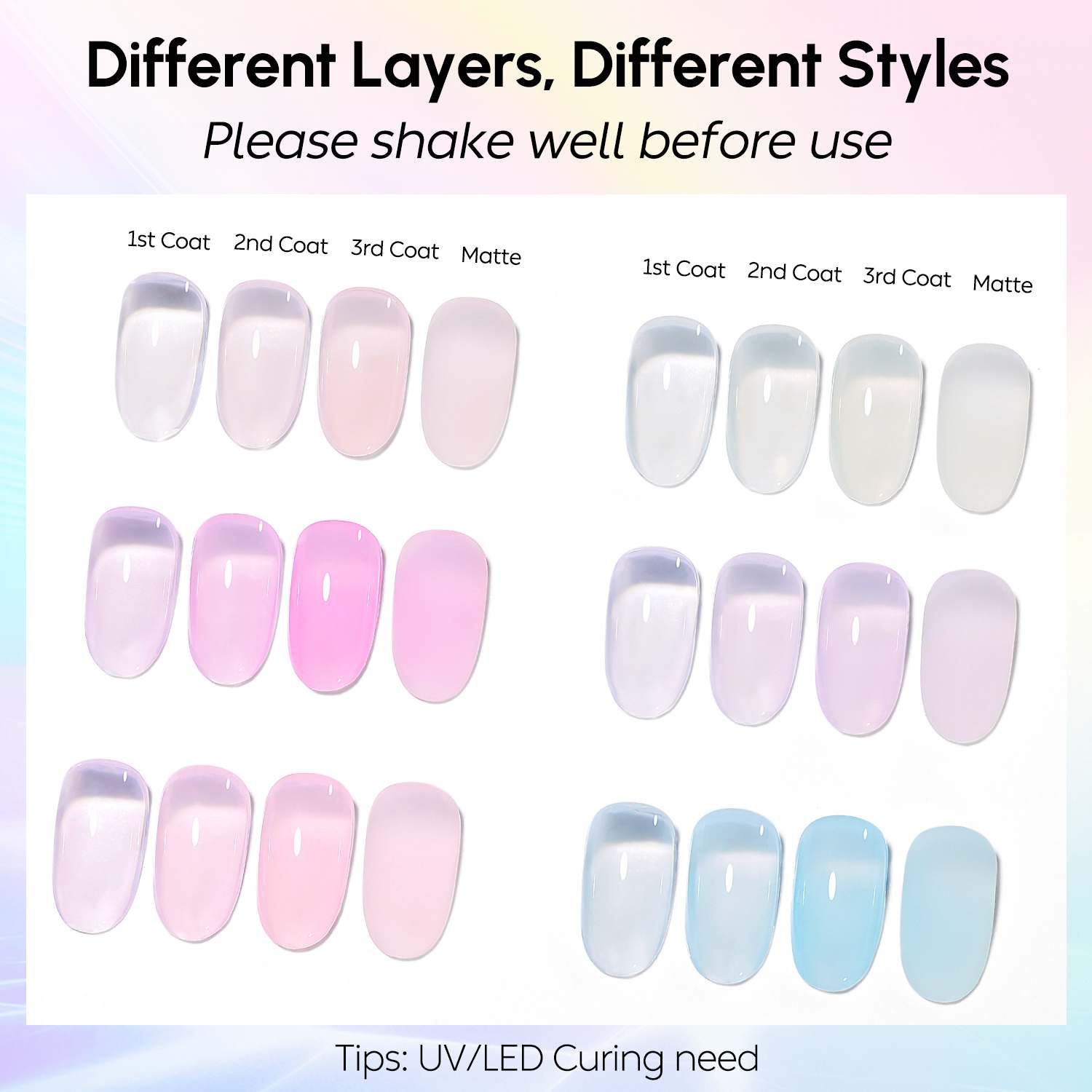 AIMEILI Builder Base Gel SET6-129 nail swatches 
