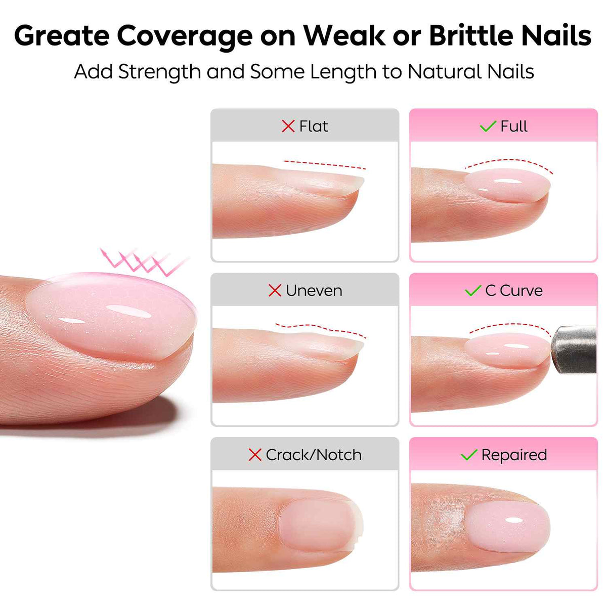 AIMEILI Glitter Builder Gel for Nails – 6 Pink &amp; Bronze Shades, 5ml