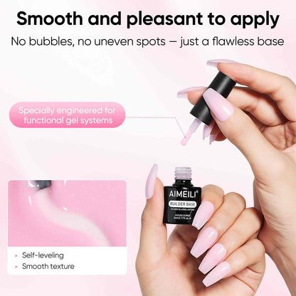 AIMEILI Glitter Builder Gel for Nails – 6 Pink &amp; Bronze Shades, 5ml