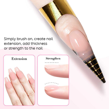 AIMEILI Glitter Builder Gel for Nails – 6 Pink &amp; Bronze Shades, 5ml