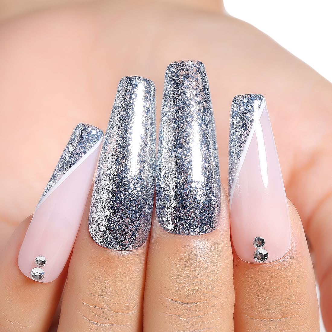silver glitter nail polish