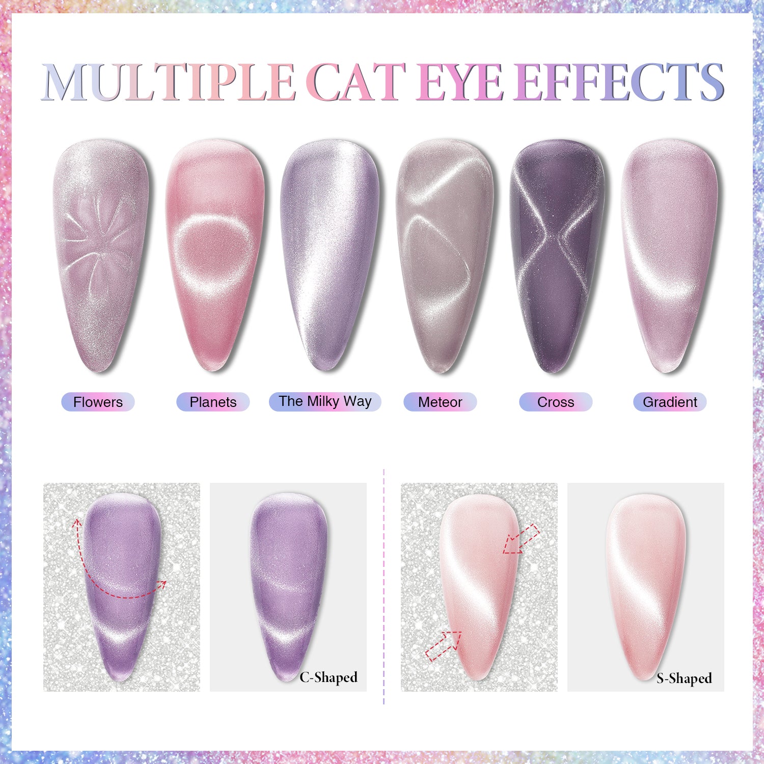 magnetic cat eye nails effects