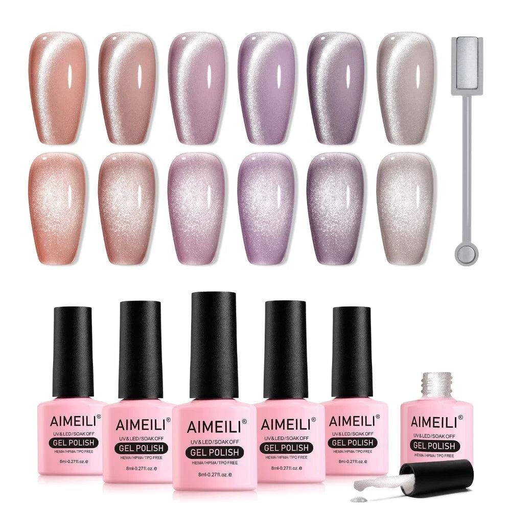 Purple cay eye polish set