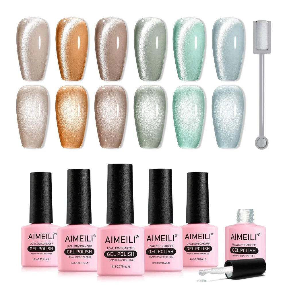 cat eye gel polish set with magnet