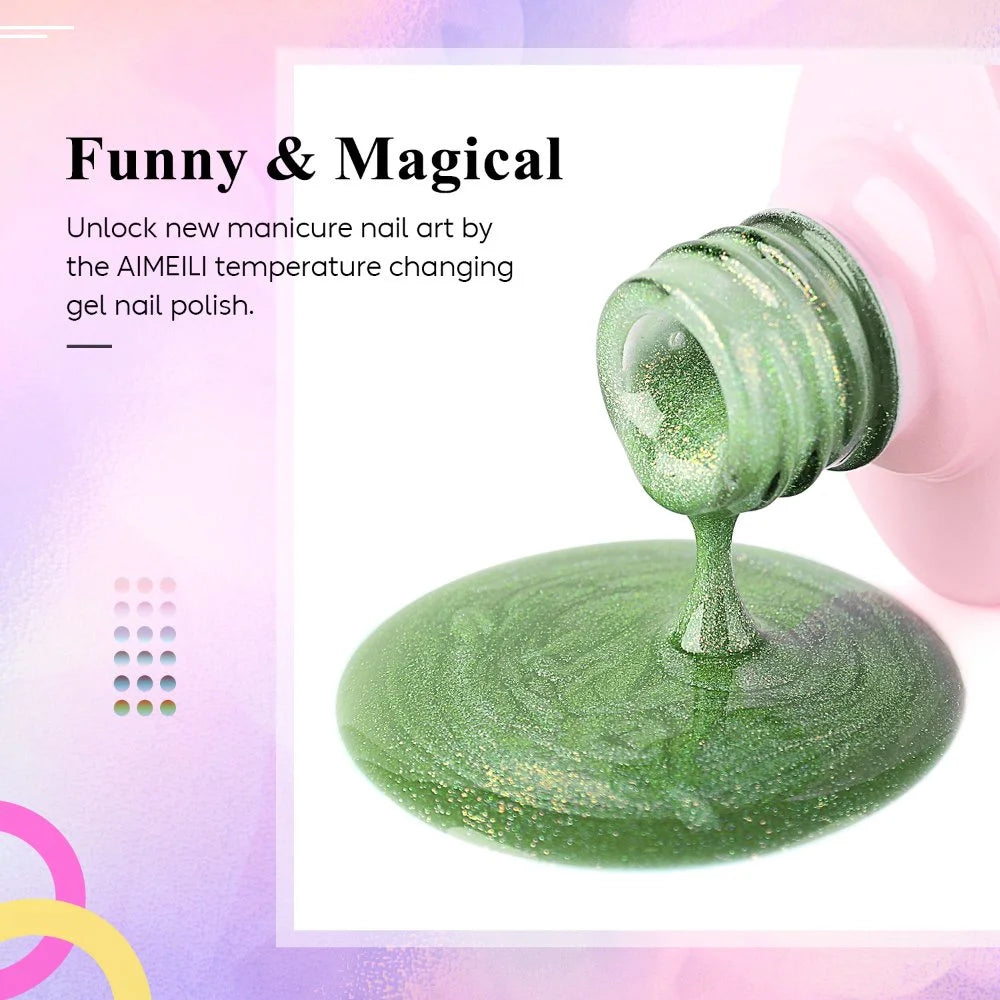Funny and magical temperature changing gel nail polish