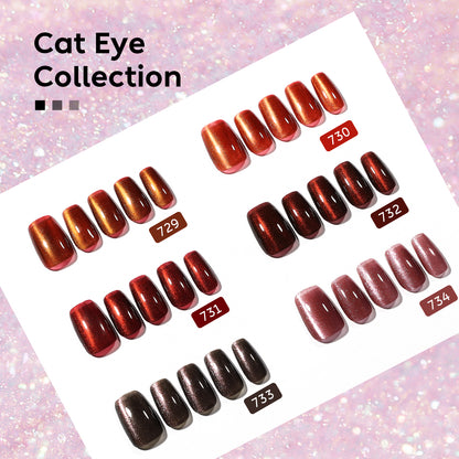 Red Cat Eye Nail Kit | Set Of 6pcs X 10ml