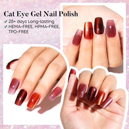 Red Cat Eye Nail Kit | Set Of 6pcs X 10ml