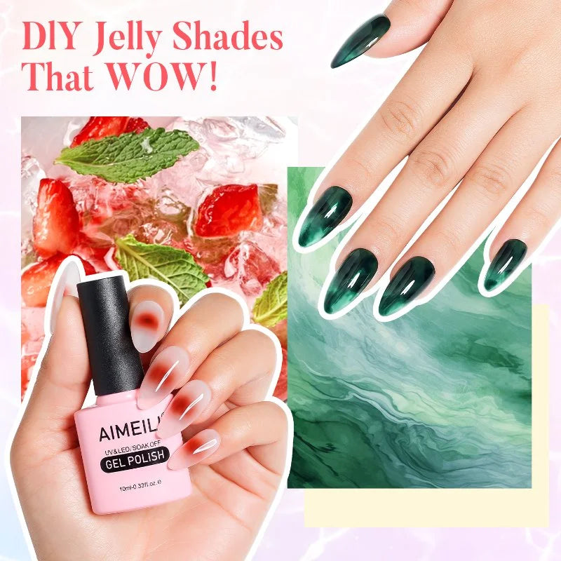 DIY jelly nail designs
