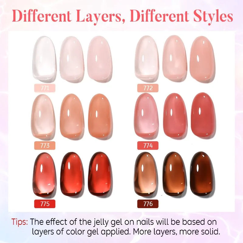Jelly gel colors for nails