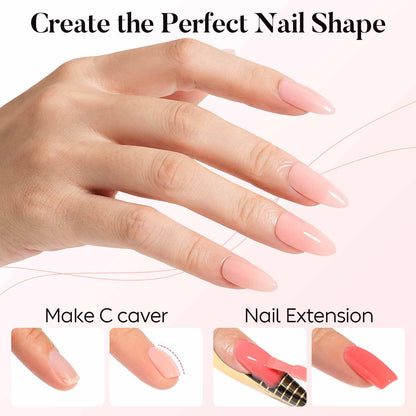 AIMEILI Builder Nail Gel Set – 6 Clear Nude Builder Gels (5ML) | Kit 80