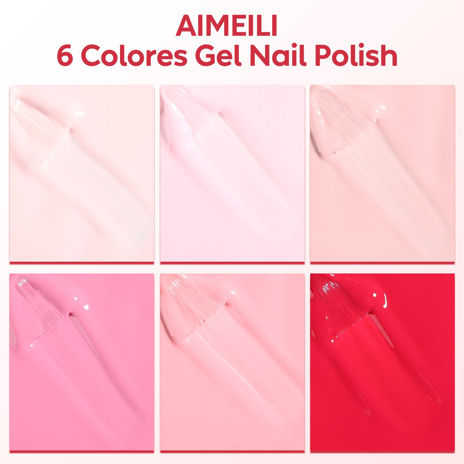 AIMEILI Nude Pink Gel Nail Polish – 6 Colors, 5ml | Soft &amp; Elegant | SET6-81_5ML