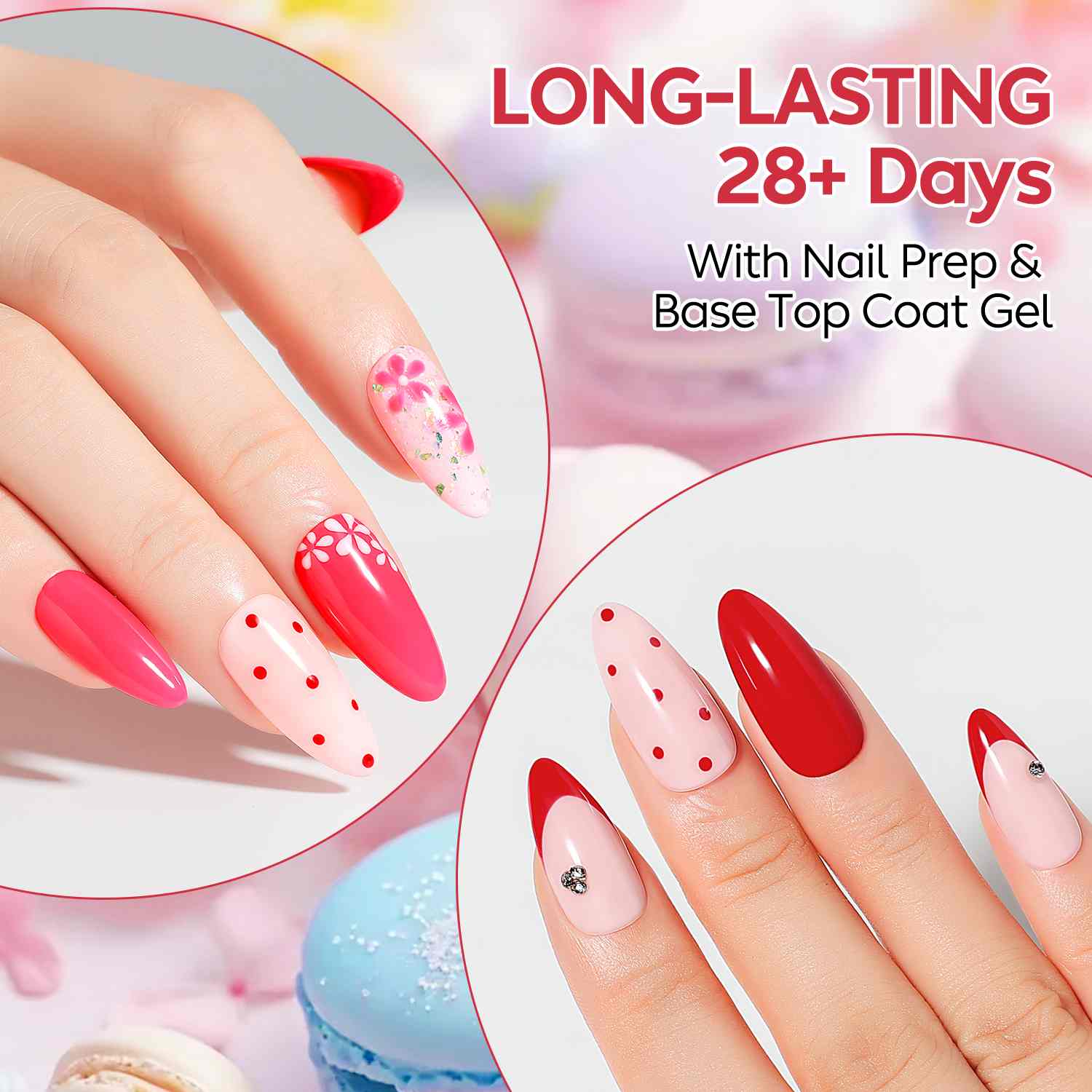 AIMEILI Pink Gel Nail Polish – 6 Colors, 5ml | Soft &amp; Vibrant | SET6-82_5ML