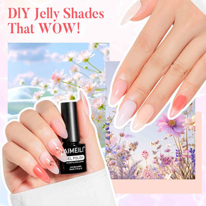 AIMEILI Builder Nail Gel – 6 Colors, 5ml | Strengthen Nails | SET6-88_5ML