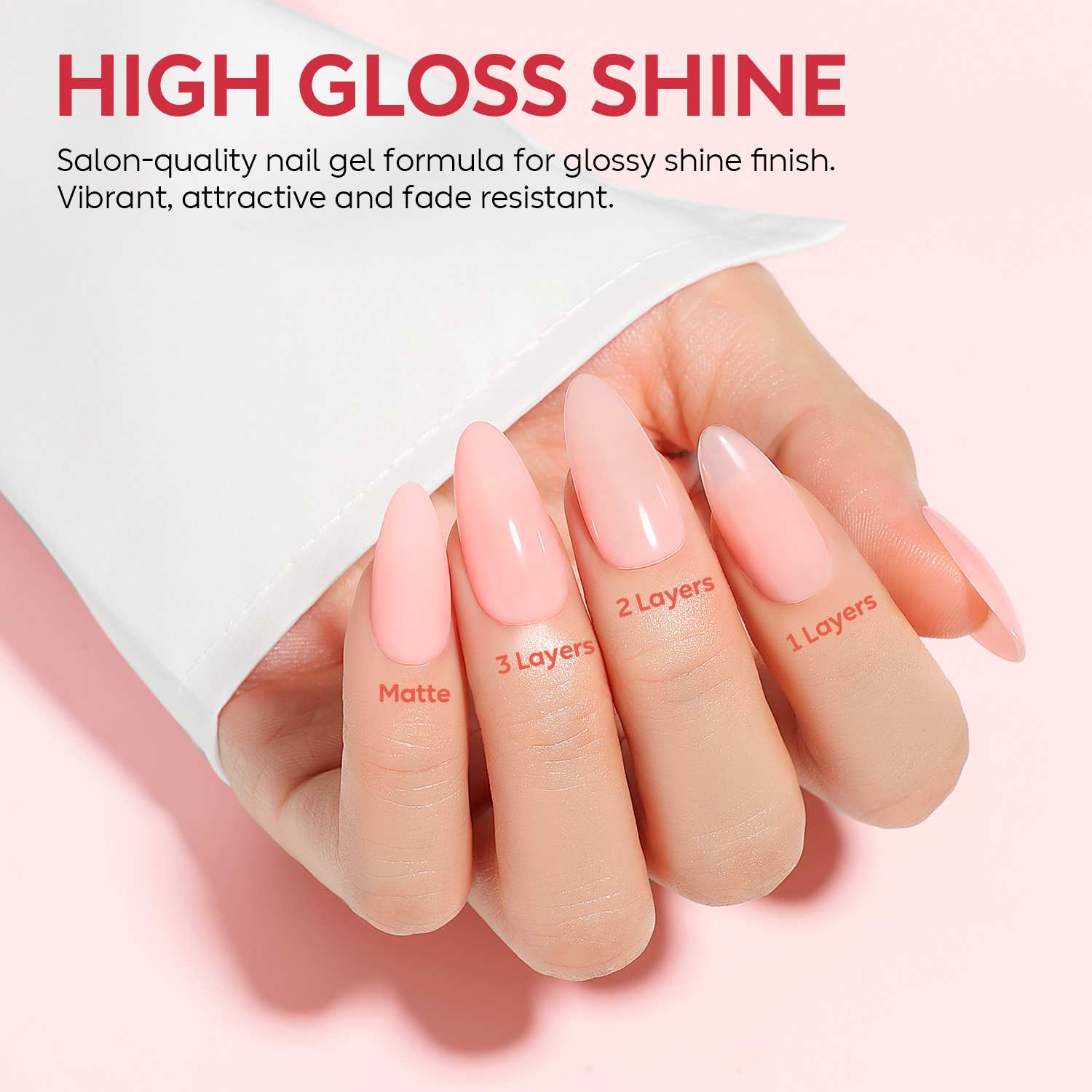 AIMEILI Builder Nail Gel – 6 Colors, 5ml | Strengthen Nails | SET6-88_5ML