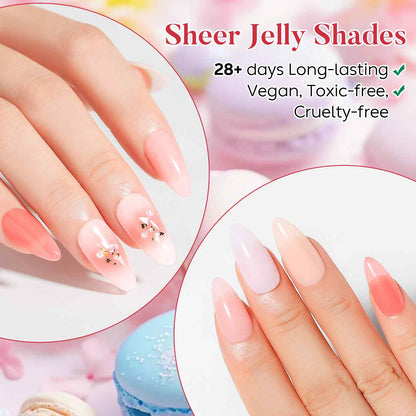 AIMEILI Builder Nail Gel – 6 Colors, 5ml | Strengthen Nails | SET6-88_5ML