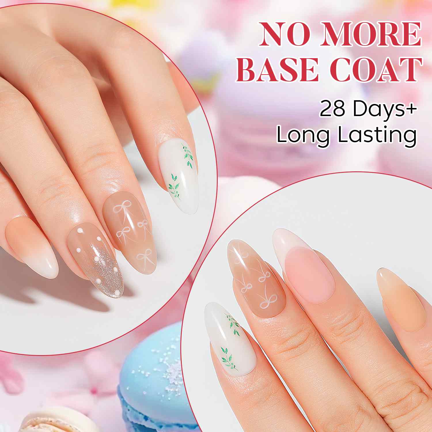 AIMEILI Rubber Base Gel – 6 Nude Colors, 5ml | Nail Strengthener | SET6-86_5ML