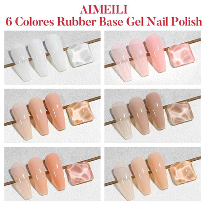 AIMEILI Rubber Base Gel Set – 6 Nude Colors (5ML) | Kit 86