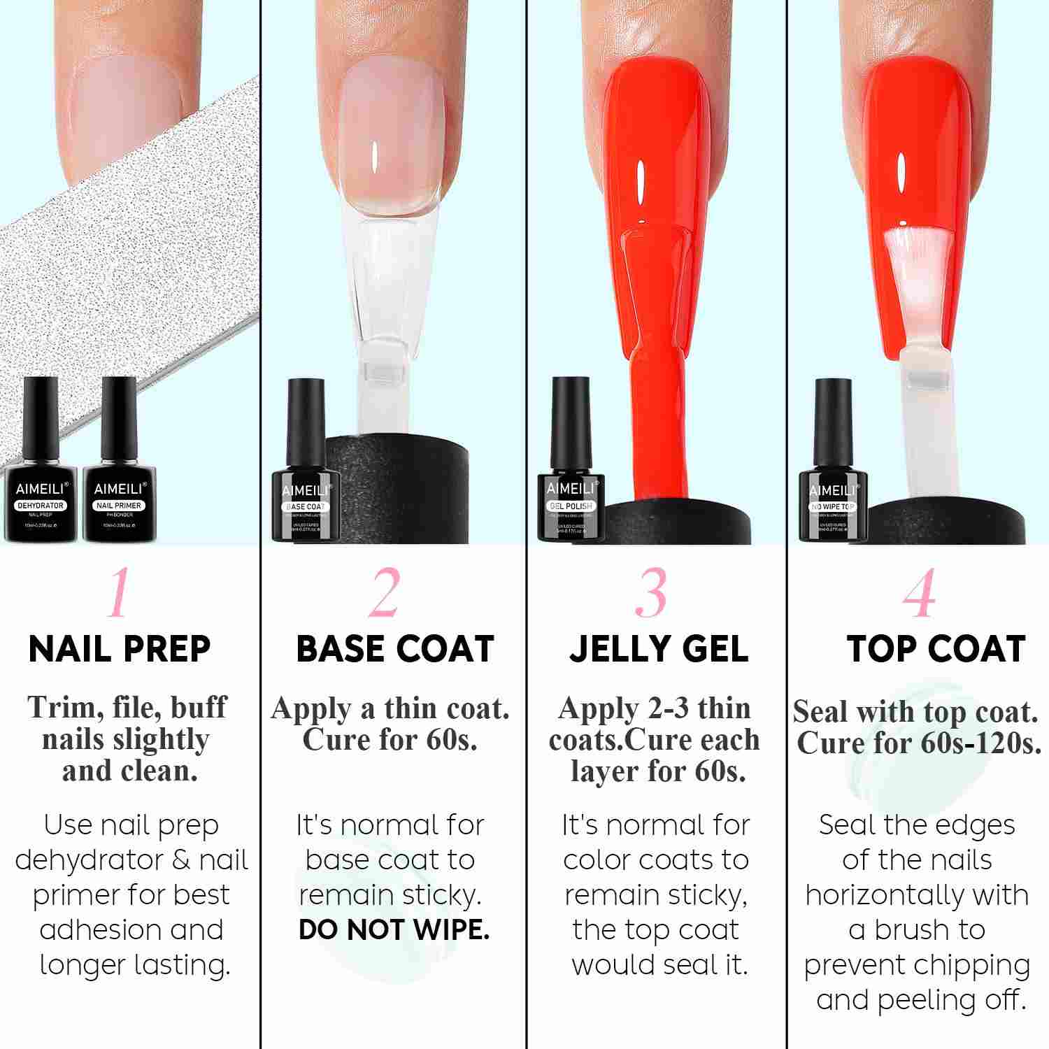 AIMEILI Pastel Gel Nail Polish Set 6pcs – HEMA Free Vegan | SE12-36_5ML