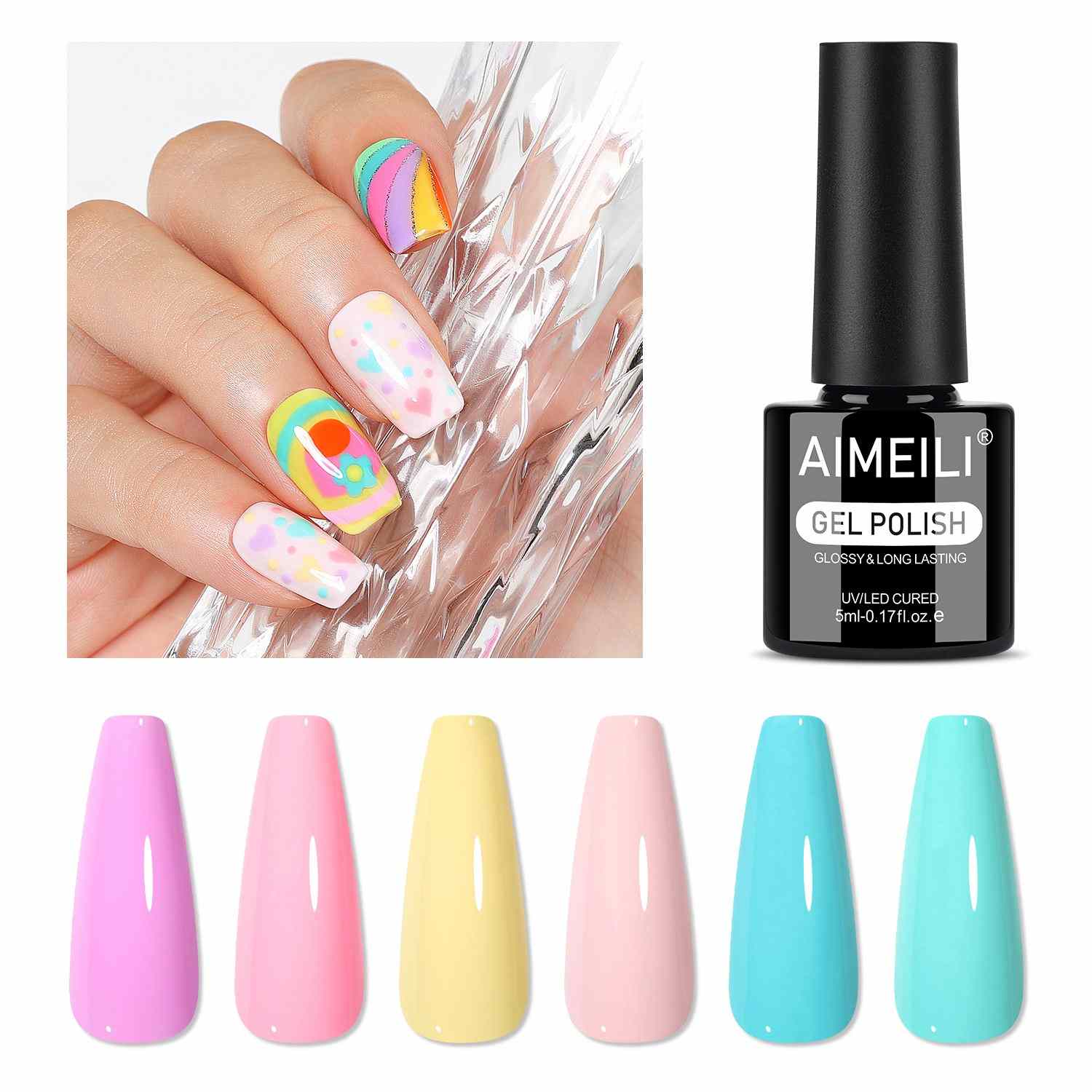 AIMEILI Soft Bright Gel Nail Polish Set 6pcs – HEMA Free Vegan | SET6-89_5ML