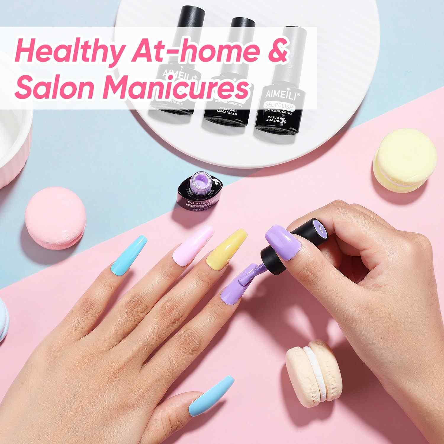 AIMEILI Pastel Gel Nail Polish Set 6pcs – HEMA Free Vegan | SE12-36_5ML