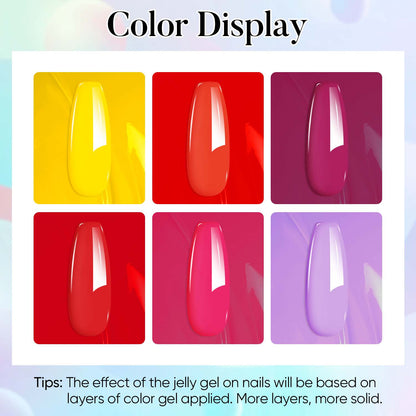 AIMEILI Neon Gel Nail Polish Set 6pcs – HEMA Free Vegan | SET6-92_5ML