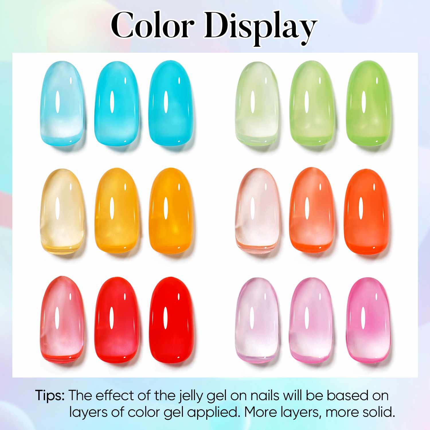 AIMEILI Jelly Gel Nail Polish Set 6pcs – HEMA Free Vegan | SET6-93_5ML