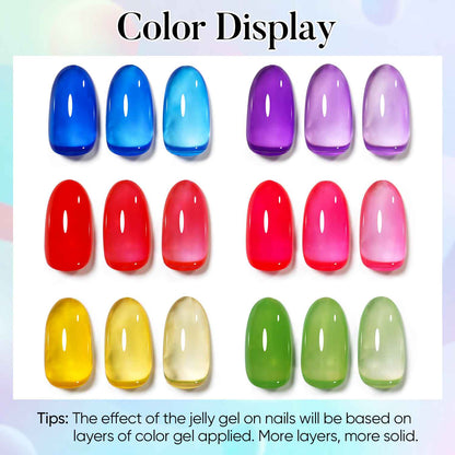 AIMEILI Jelly Bright Gel Nail Polish Set 6pcs – HEMA Free Vegan | SET6-94_5ML