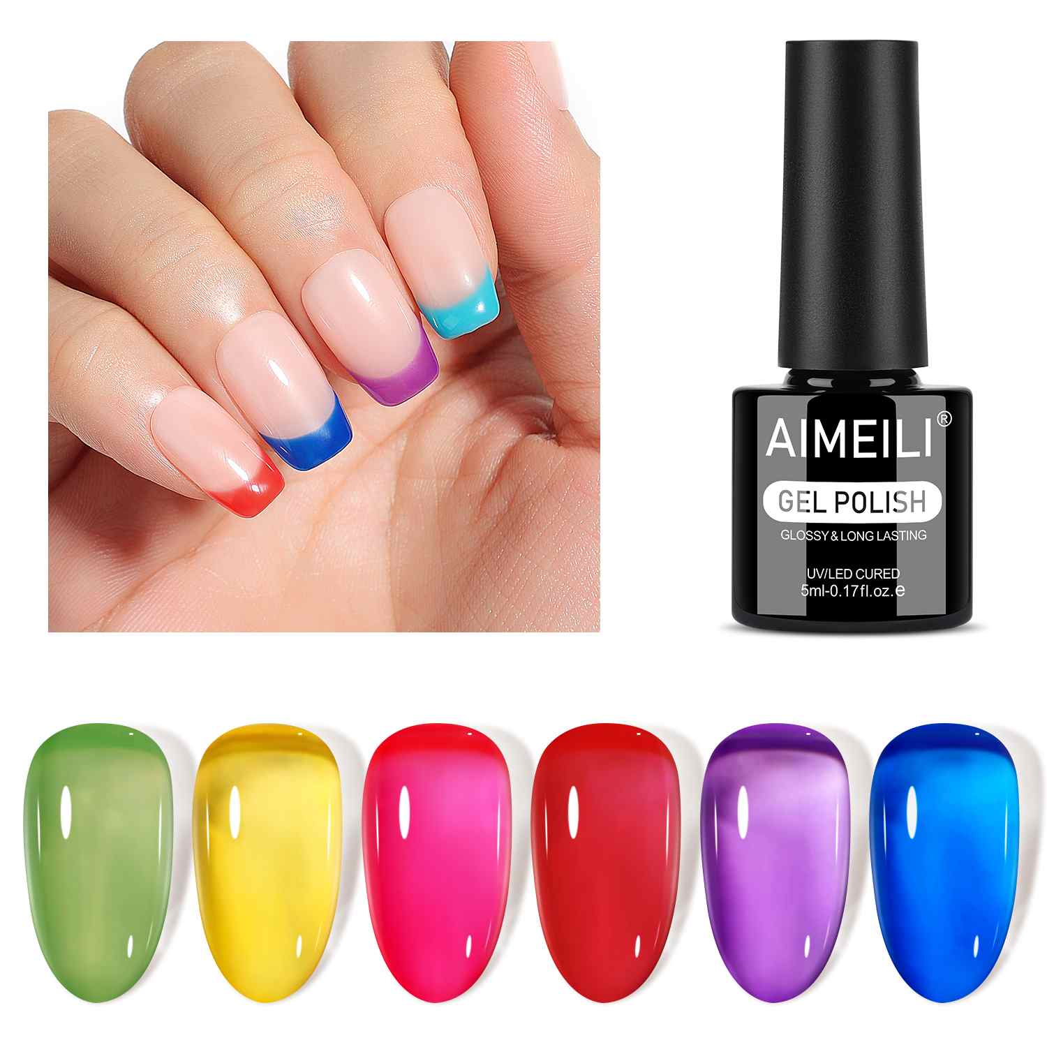 AIMEILI Jelly Bright Gel Nail Polish Set 6pcs – HEMA Free Vegan | SET6-94_5ML