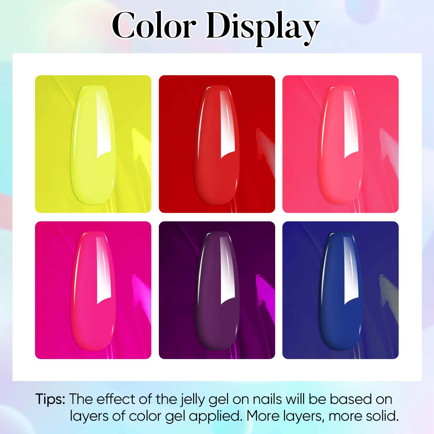 AIMEILI Neon Mix Gel Nail Polish Set 6pcs – HEMA Free Vegan | SET6-95_5ML