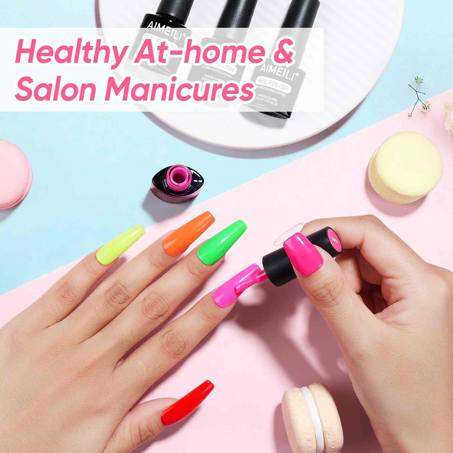 AIMEILI Neon Mix Gel Nail Polish Set 6pcs – HEMA Free Vegan | SET6-95_5ML