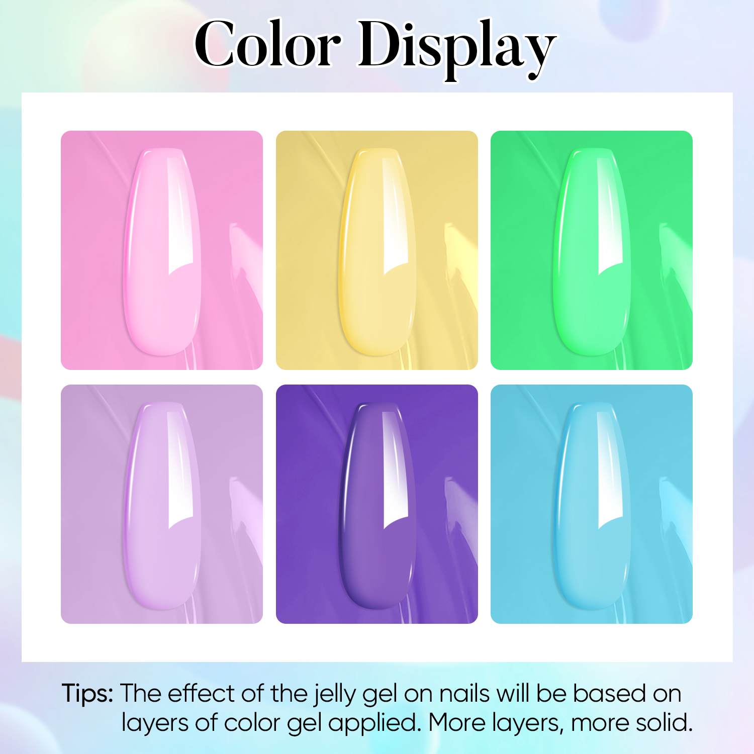 AIMEILI Pastel Bright Gel Nail Polish Set 6pcs – HEMA Free Vegan | SET6-96_5ML