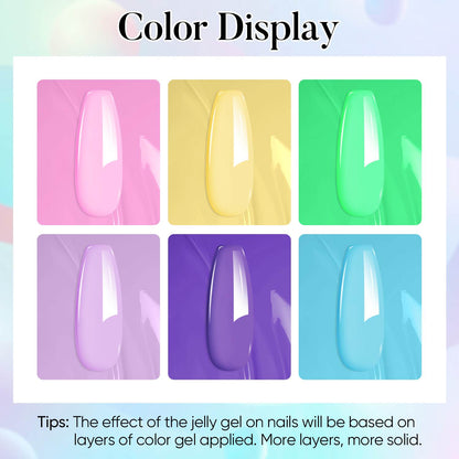 AIMEILI Pastel Bright Gel Nail Polish Set 6pcs – HEMA Free Vegan | SET6-96_5ML