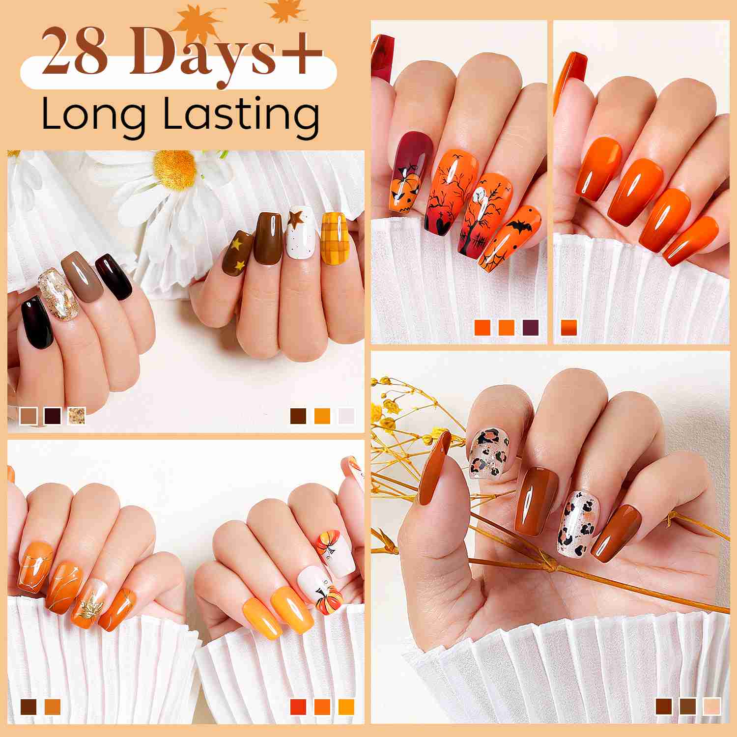 AIMEILI Brown Gel Polish Set 97 – 6 Colors, HEMA &amp; TPO Free