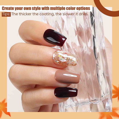 AIMEILI Brown Gel Polish Set 97 – 6 Colors, HEMA &amp; TPO Free