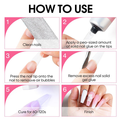 how to use solid nail glue gel