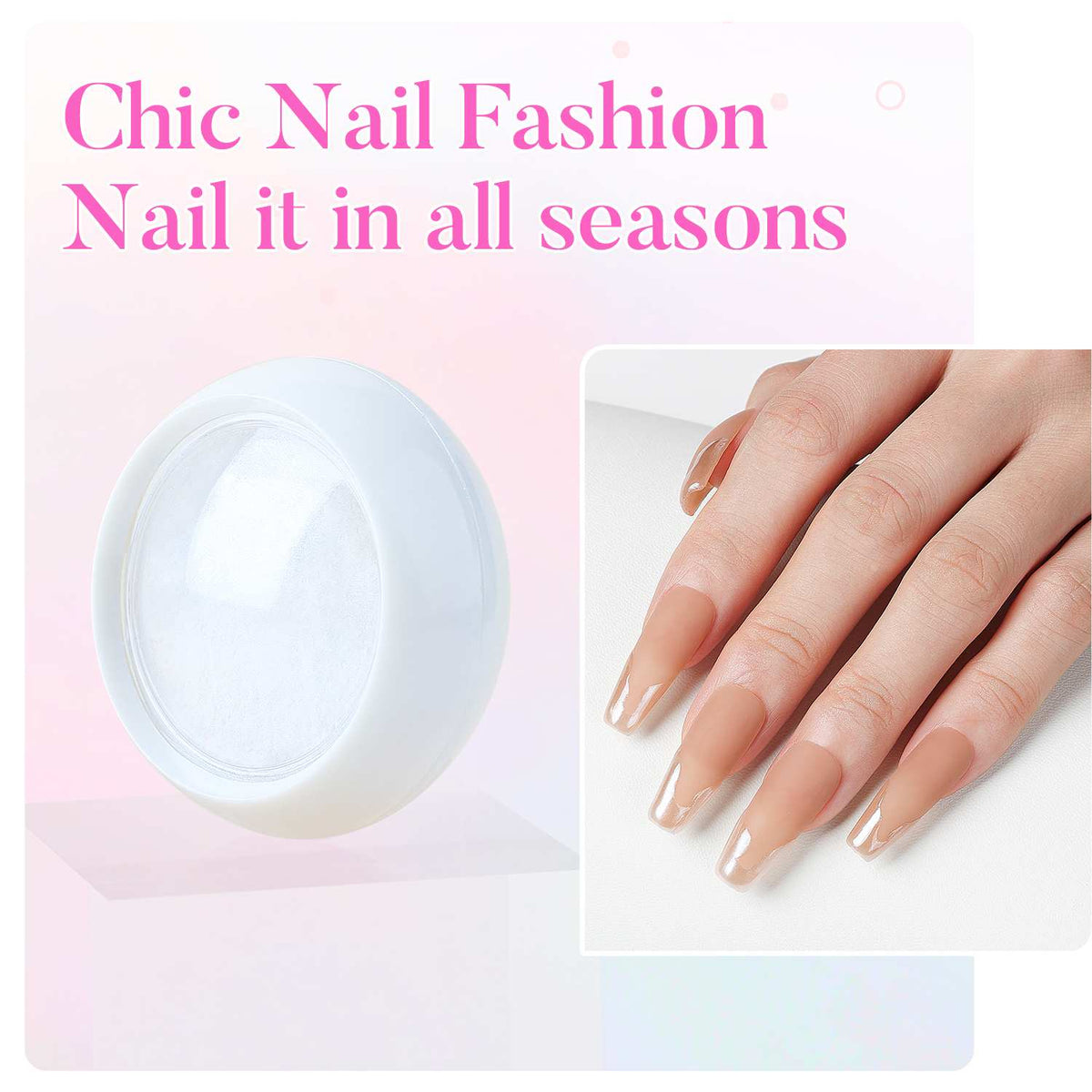4 Colors Pearl Chrome Nail Powder Set