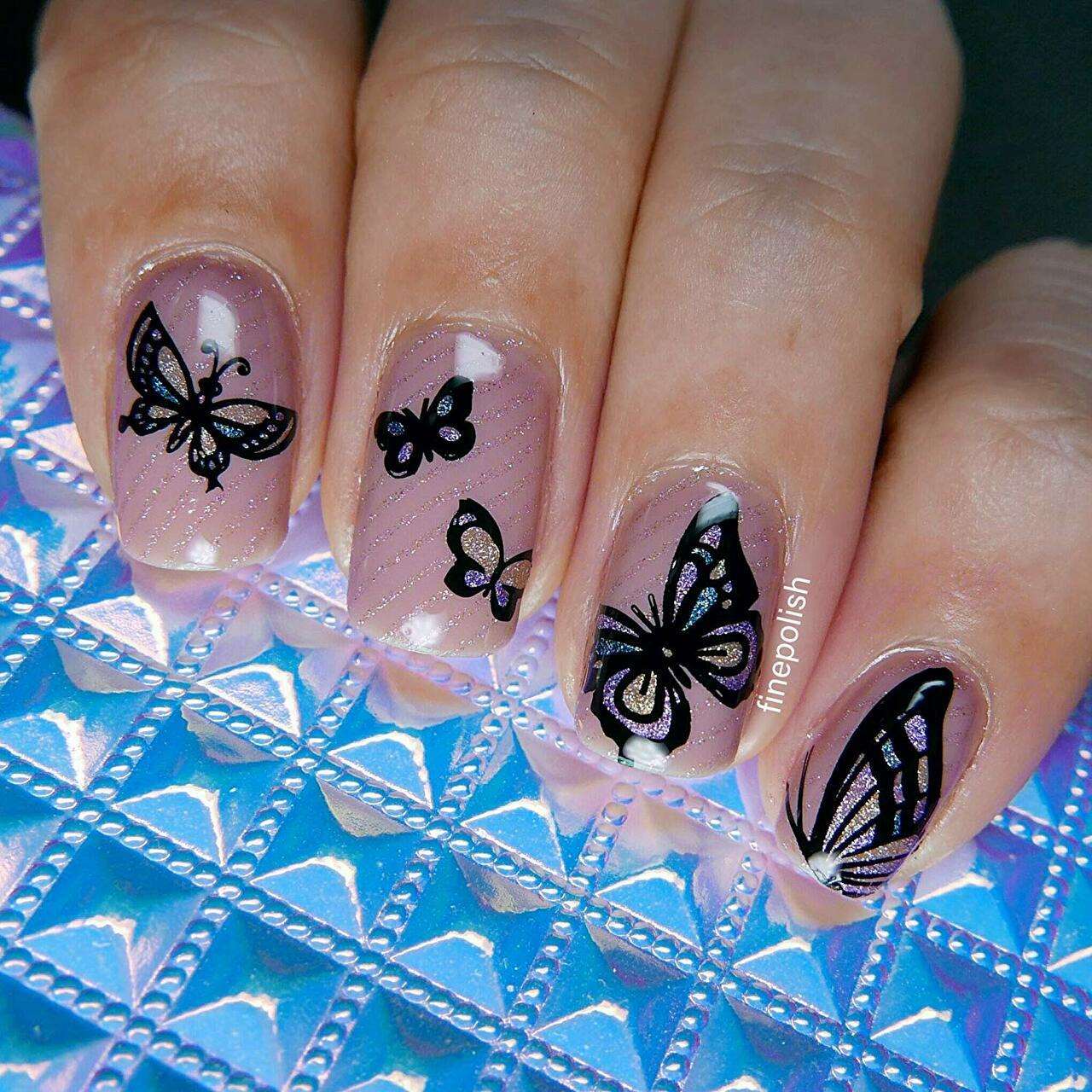 dark clear pink nails
