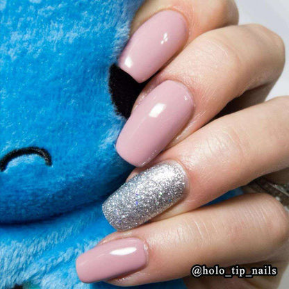 dark pink nails with glitter