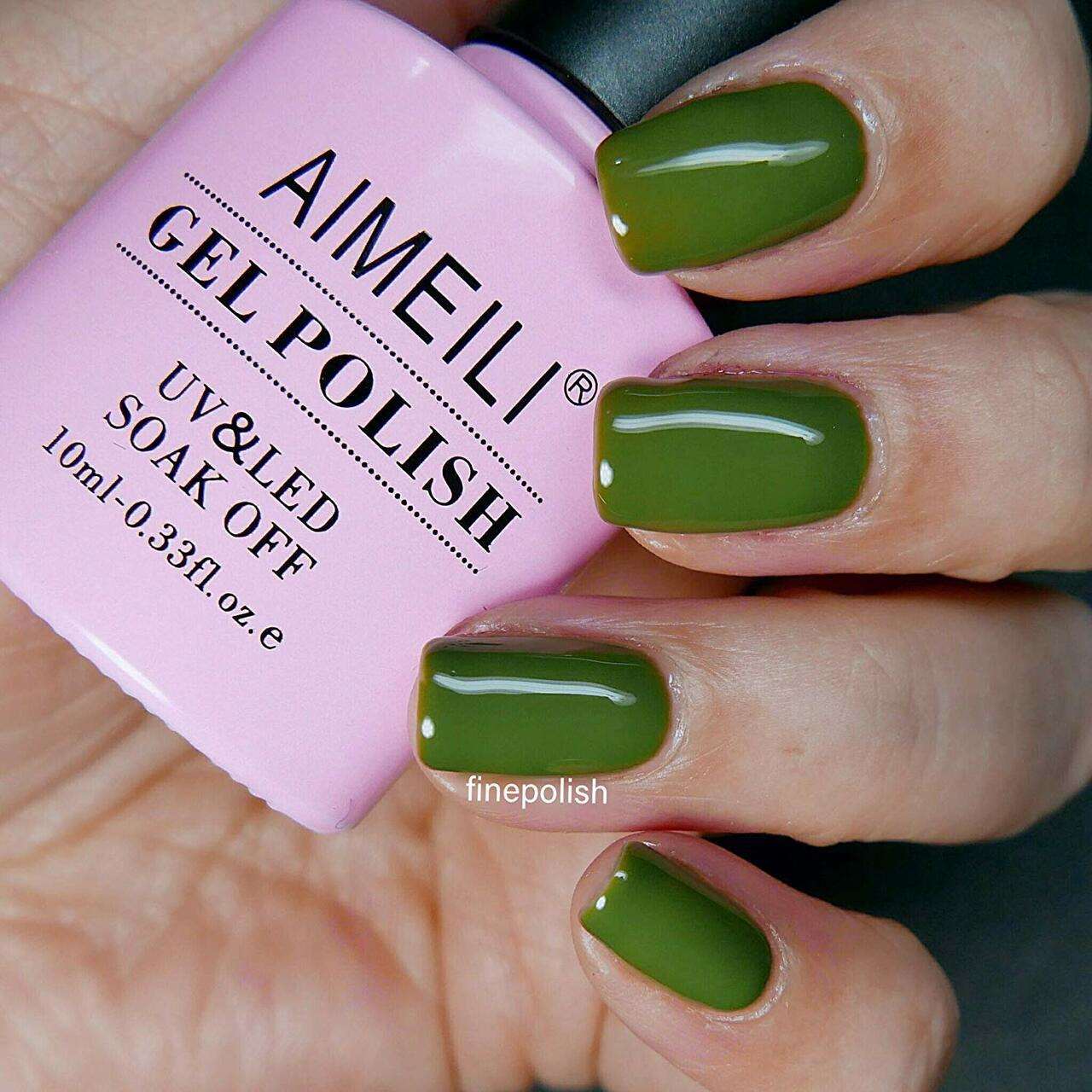 olive green nail designs