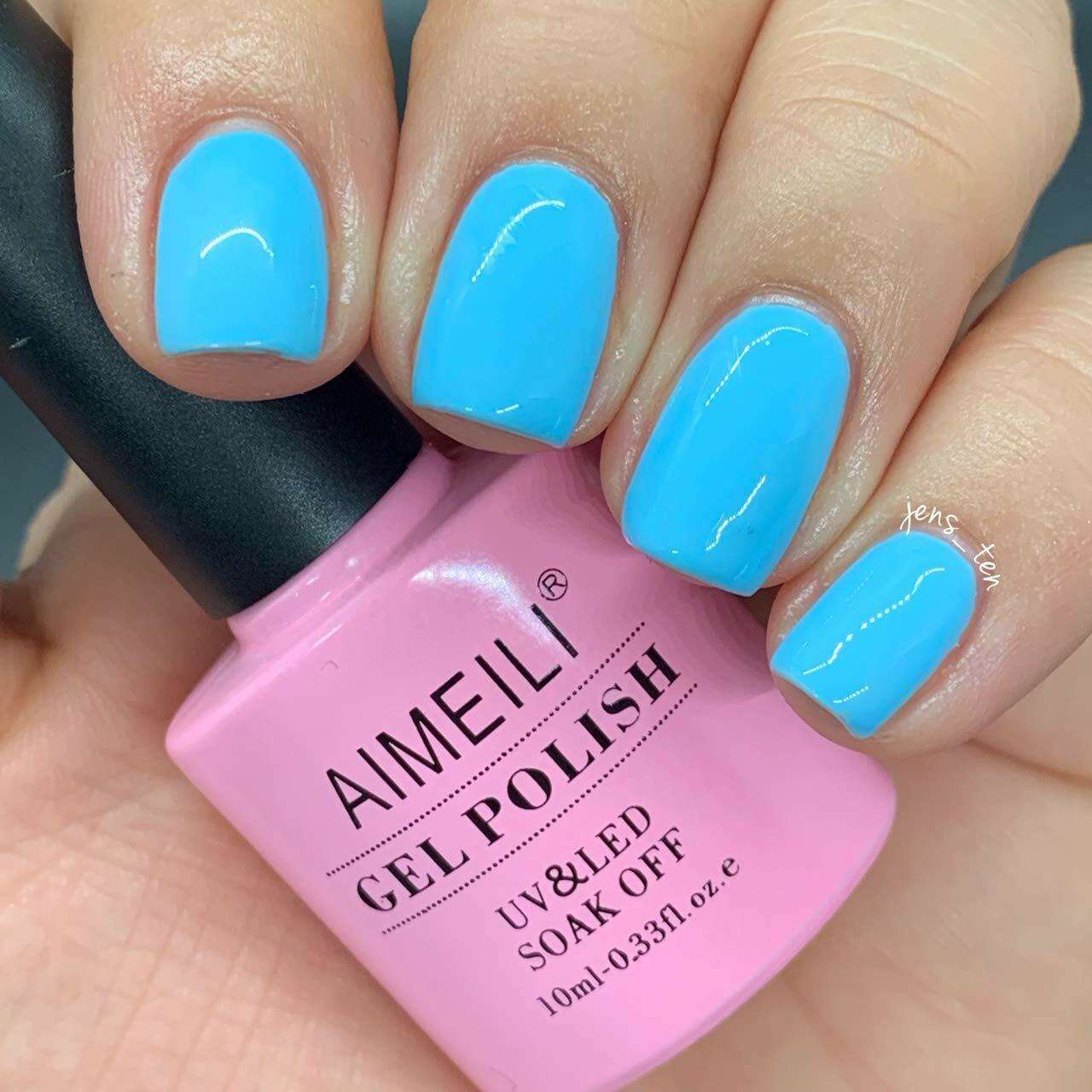 Aimeili Cute Light Baby Blue Gel Polish for Toe Flame Nail Designs –  AIMEILI GEL POLISH