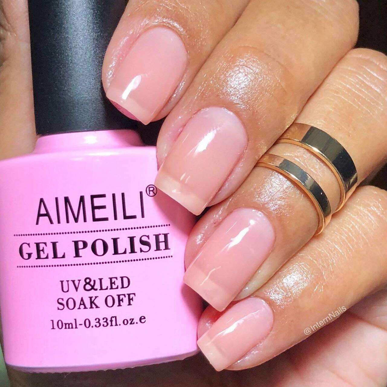 Aimeili Baby Pink Light Gel Polish Nude for Nutural Pink Nail Designs 471