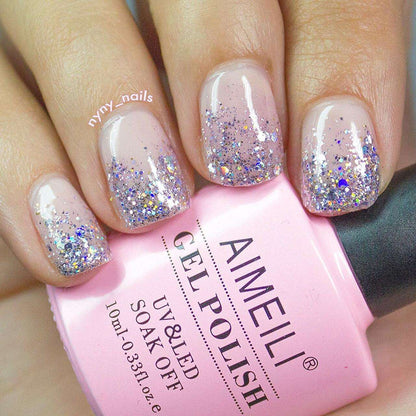 milky pink nails