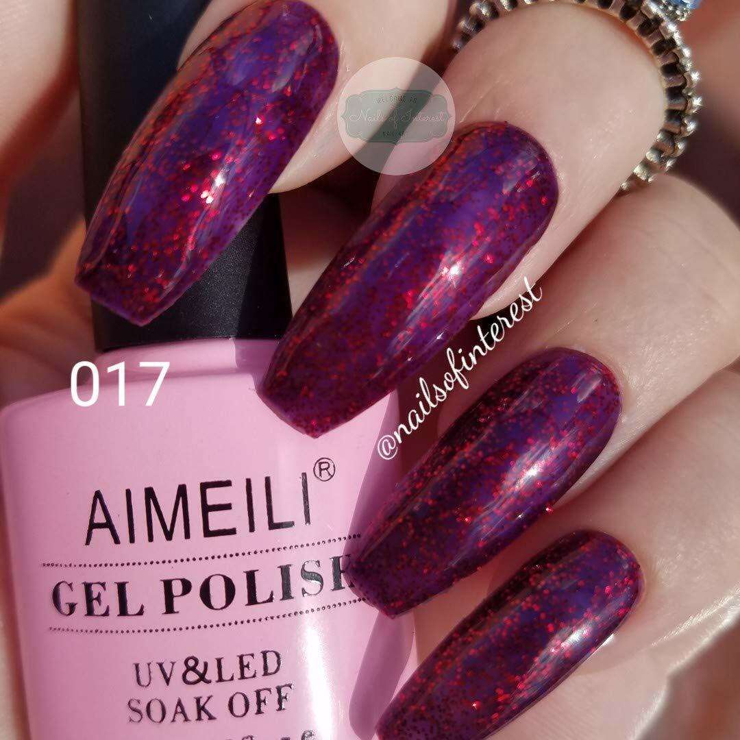 purple design nails